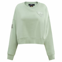Jacksonville Jaguars Pro Standard Women's Oversized Cropped Neutral Pullover Sweatshirt Light Green