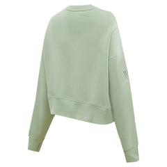 New York Giants Pro Standard Women's Oversized Cropped Neutral Pullover Sweatshirt Light Green