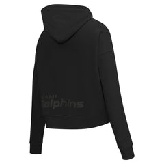 Miami Dolphins Pro Standard Women's Jeweled Cropped Pullover Hoodie Black