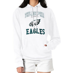 Philadelphia Eagles G-III 4Her by Carl Banks Women's Team Logo Graphic Fleece Tri-Blend Pullover Hoodie White