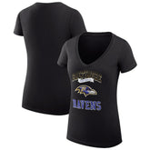 Baltimore Ravens G-III 4Her by Carl Banks Women's Super-Slim Fit Lightweight Team Logo Graphic V-Neck T-Shirt Black