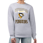 NHL Pittsburgh Penguins G-III 4Her by Carl Banks Women's Team Logo Tri-Blend Fleece Pullover Sweatshirt - Heather Gray