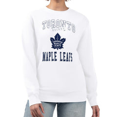NHL Toronto Maple Leafs G-III 4Her by Carl Banks Women's Team Logo Tri-Blend Fleece Pullover Sweatshirt - White