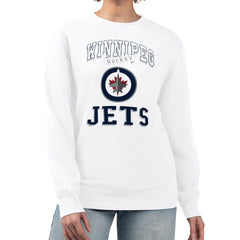 NHL Winnipeg Jets G-III 4Her by Carl Banks Women's Team Logo Tri-Blend Fleece Pullover Sweatshirt - White