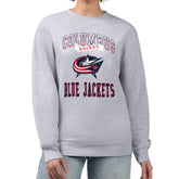 NHL Columbus Blue Jackets G-III 4Her by Carl Banks Women's Team Logo Tri-Blend Fleece Pullover Sweatshirt - Heather Gray