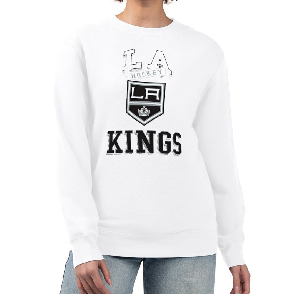 NHL Los Angeles Kings G-III 4Her by Carl Banks Women's Team Logo Tri-Blend Fleece Pullover Sweatshirt - White