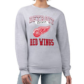 NHL Detroit Red Wings G-III 4Her by Carl Banks Women's Team Logo Tri-Blend Fleece Pullover Sweatshirt - Heather Gray