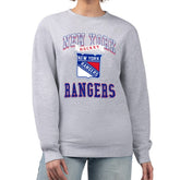 NHL New York Rangers G-III 4Her by Carl Banks Women's Team Logo Tri-Blend Fleece Pullover Sweatshirt - Heather Gray