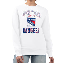 NHL New York Rangers G-III 4Her by Carl Banks Women's Team Logo Tri-Blend Fleece Pullover Sweatshirt - White
