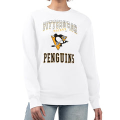 NHL Pittsburgh Penguins G-III 4Her by Carl Banks Women's Team Logo Tri-Blend Fleece Pullover Sweatshirt - White