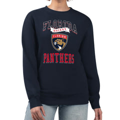 NHL Florida Panthers G-III 4Her by Carl Banks Women's Team Logo Tri-Blend Fleece Pullover Sweatshirt - Navy