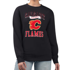 NHL Calgary Flames G-III 4Her by Carl Banks Women's Team Logo Tri-Blend Fleece Pullover Sweatshirt - Black