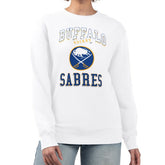 NHL Buffalo Sabres G-III 4Her by Carl Banks Women's Team Logo Tri-Blend Fleece Pullover Sweatshirt - White