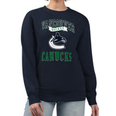 NHL Vancouver Canucks G-III 4Her by Carl Banks Women's Team Logo Tri-Blend Fleece Pullover Sweatshirt - Navy