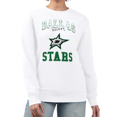 NHL Dallas Stars G-III 4Her by Carl Banks Women's Team Logo Tri-Blend Fleece Pullover Sweatshirt - White