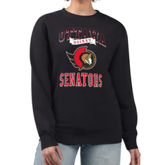 NHL Ottawa Senators G-III 4Her by Carl Banks Women's Team Logo Tri-Blend Fleece Pullover Sweatshirt - Black