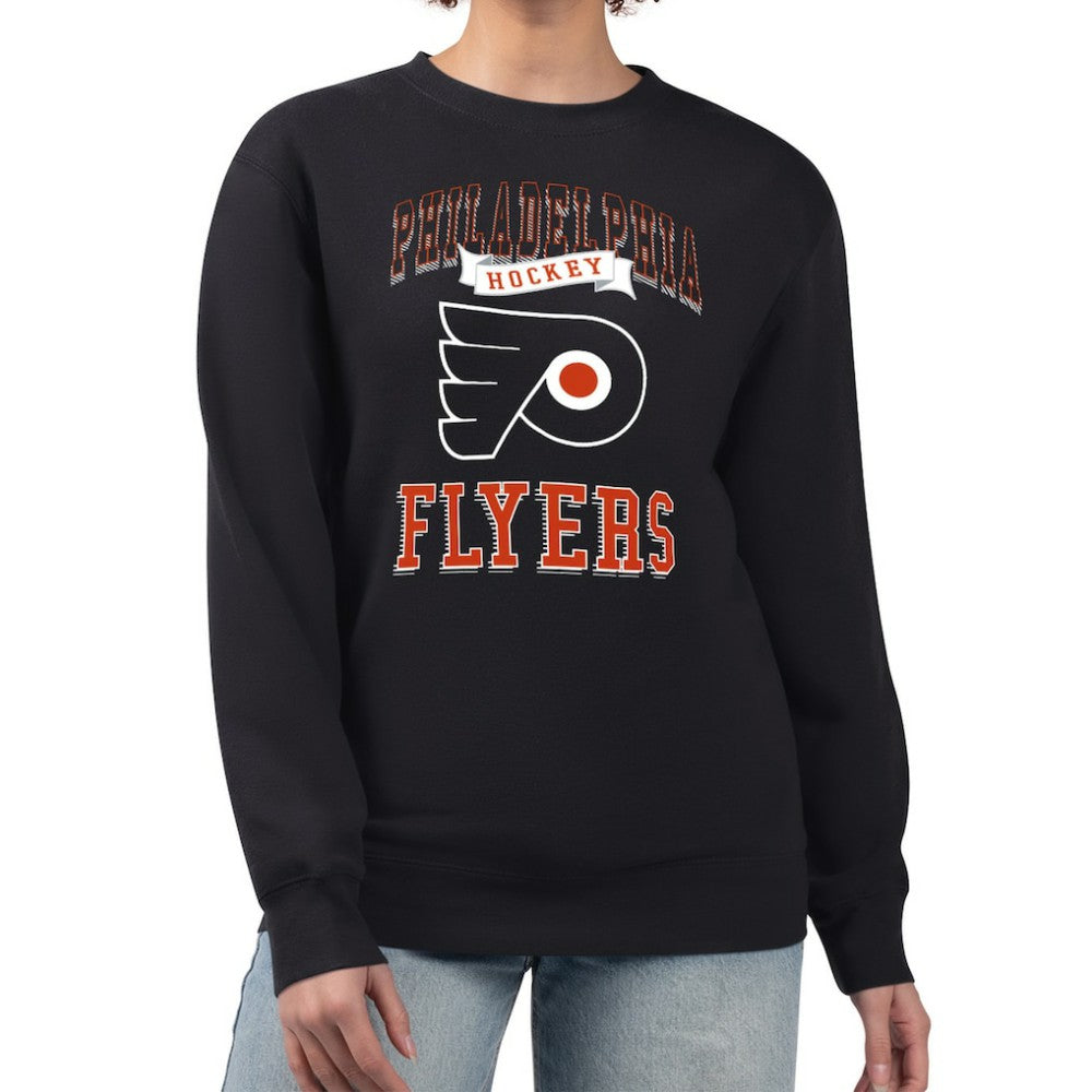 NHL Philadelphia Flyers G-III 4Her by Carl Banks Women's Team Logo Tri-Blend Fleece Pullover Sweatshirt - Black