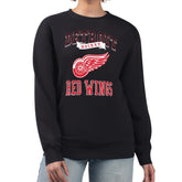 NHL Detroit Red Wings G-III 4Her by Carl Banks Women's Team Logo Tri-Blend Fleece Pullover Sweatshirt - Black