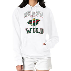 NHL Minnesota Wild G-III 4Her by Carl Banks Women's Team Logo Tri-Blend Fleece Pullover Hoodie - White