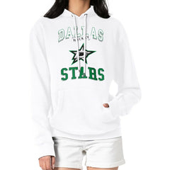 NHL Dallas Stars G-III 4Her by Carl Banks Women's Team Logo Tri-Blend Fleece Pullover Hoodie - White