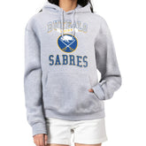 NHL Buffalo Sabres G-III 4Her by Carl Banks Women's Team Logo Tri-Blend Fleece Pullover Hoodie - Heather Gray