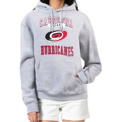 NHL Carolina Hurricanes G-III 4Her by Carl Banks Women's Team Logo Tri-Blend Fleece Pullover Hoodie - Heather Gray