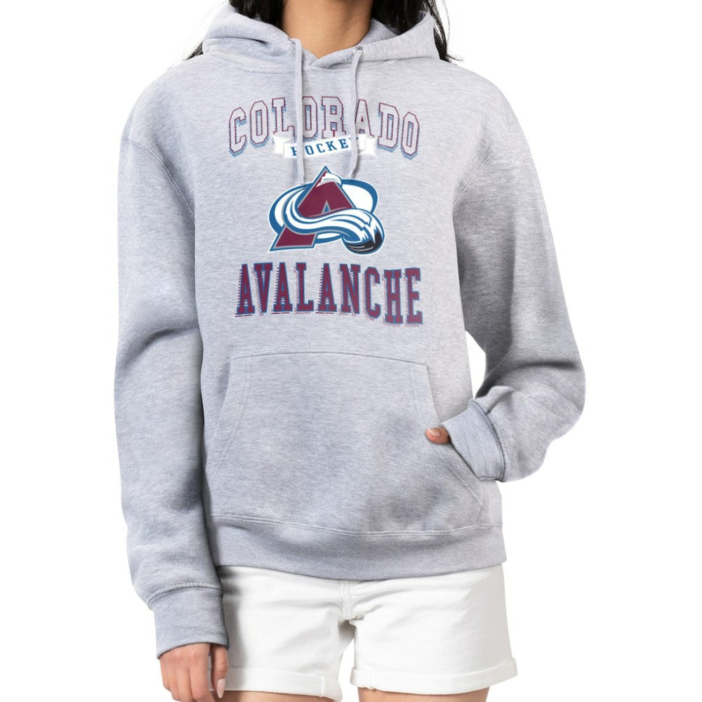 NHL Colorado Avalanche G-III 4Her by Carl Banks Women's Team Logo Tri-Blend Fleece Pullover Hoodie - Heather Gray