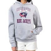 NHL Columbus Blue Jackets G-III 4Her by Carl Banks Women's Team Logo Tri-Blend Fleece Pullover Hoodie - Heather Gray