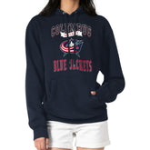 NHL Columbus Blue Jackets G-III 4Her by Carl Banks Women's Team Logo Tri-Blend Fleece Pullover Hoodie - Navy