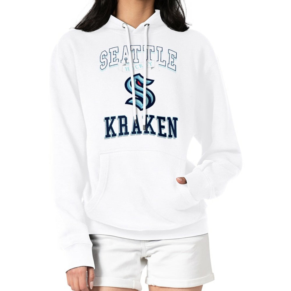 NHL Seattle Kraken G-III 4Her by Carl Banks Women's Team Logo Tri-Blend Fleece Pullover Hoodie - White