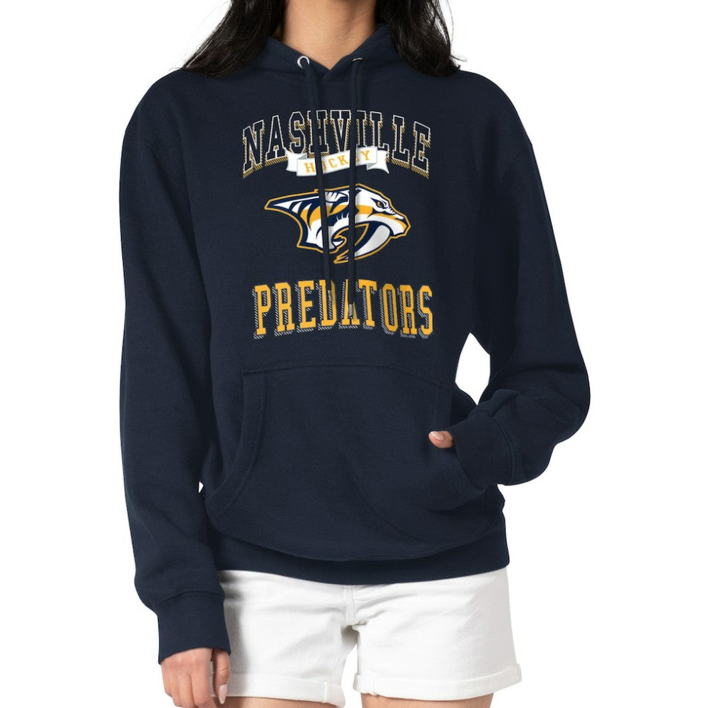 NHL Nashville Predators G-III 4Her by Carl Banks Women's Team Logo Tri-Blend Fleece Pullover Hoodie - Navy