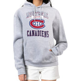 NHL Montreal Canadiens G-III 4Her by Carl Banks Women's Team Logo Tri-Blend Fleece Pullover Hoodie - Heather Gray