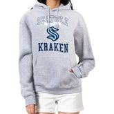 NHL Seattle Kraken G-III 4Her by Carl Banks Women's Team Logo Tri-Blend Fleece Pullover Hoodie - Heather Gray