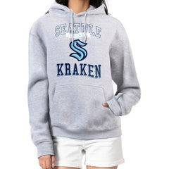 NHL Seattle Kraken G-III 4Her by Carl Banks Women's Team Logo Tri-Blend Fleece Pullover Hoodie - Heather Gray