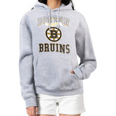 NHL Boston Bruins G-III 4Her by Carl Banks Women's Team Logo Tri-Blend Fleece Pullover Hoodie - Heather Gray
