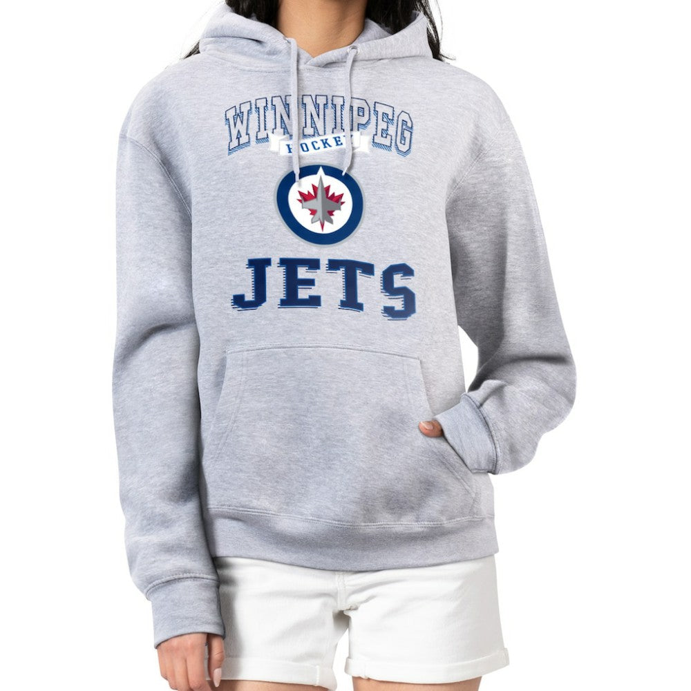 NHL Winnipeg Jets G-III 4Her by Carl Banks Women's Team Logo Tri-Blend Fleece Pullover Hoodie - Heather Gray