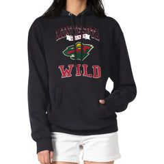 NHL Minnesota Wild G-III 4Her by Carl Banks Women's Team Logo Tri-Blend Fleece Pullover Hoodie - Black