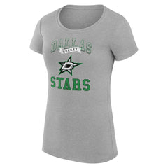 NHL Dallas Stars G-III 4Her by Carl Banks Women's Super-Slim Fit Lightweight Team Logo Graphic T-Shirt - Heather Gray