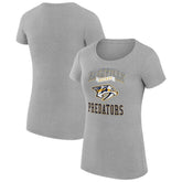 NHL Nashville Predators G-III 4Her by Carl Banks Women's Super-Slim Fit Lightweight Team Logo Graphic T-Shirt - Heather Gray