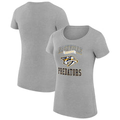 NHL Nashville Predators G-III 4Her by Carl Banks Women's Super-Slim Fit Lightweight Team Logo Graphic T-Shirt - Heather Gray