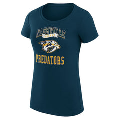 NHL Nashville Predators G-III 4Her by Carl Banks Women's Super-Slim Fit Lightweight Team Logo Graphic T-Shirt - Navy