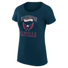 NHL Washington Capitals G-III 4Her by Carl Banks Women's Super-Slim Fit Lightweight Team Logo Graphic T-Shirt - Navy