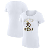 NHL Boston Bruins G-III 4Her by Carl Banks Women's Super-Slim Fit Lightweight Team Logo Graphic T-Shirt - White