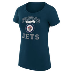 NHL Winnipeg Jets G-III 4Her by Carl Banks Women's Super-Slim Fit Lightweight Team Logo Graphic T-Shirt - Navy
