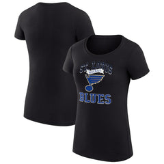 NHL St. Louis Blues G-III 4Her by Carl Banks Women's Super-Slim Fit Lightweight Team Logo Graphic T-Shirt - Black