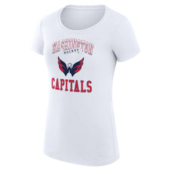 NHL Washington Capitals G-III 4Her by Carl Banks Women's Super-Slim Fit Lightweight Team Logo Graphic T-Shirt - White