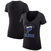 NHL St. Louis Blues G-III 4Her by Carl Banks Women's Super-Slim Fit Lightweight Team Logo Graphic V-Neck T-Shirt - Black