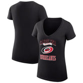NHL Carolina Hurricanes G-III 4Her by Carl Banks Women's Super-Slim Fit Lightweight Team Logo Graphic V-Neck T-Shirt - Black