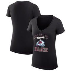 NHL Colorado Avalanche G-III 4Her by Carl Banks Women's Super-Slim Fit Lightweight Team Logo Graphic V-Neck T-Shirt - Black