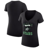 NHL Dallas Stars G-III 4Her by Carl Banks Women's Super-Slim Fit Lightweight Team Logo Graphic V-Neck T-Shirt - Black